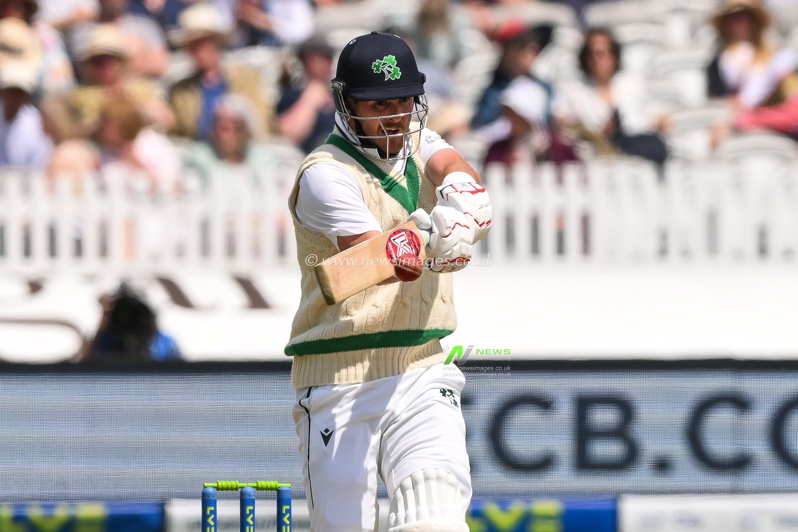 Mark Adair of Ireland pulls the ball during the LV= Insurance Test match Test Day 3 England vs Ireland at Lords, London, United Kingdom, 3rd June 2023

(Photo by Craig Thomas/News Images)