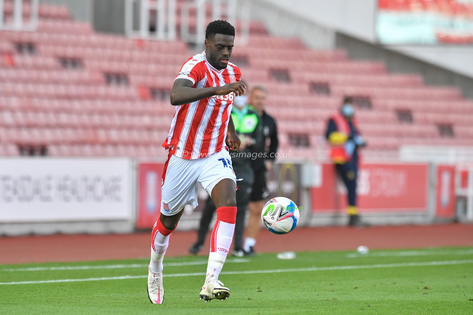 Bruno Martins Indi (15) of Stoke City runs forward with the ball