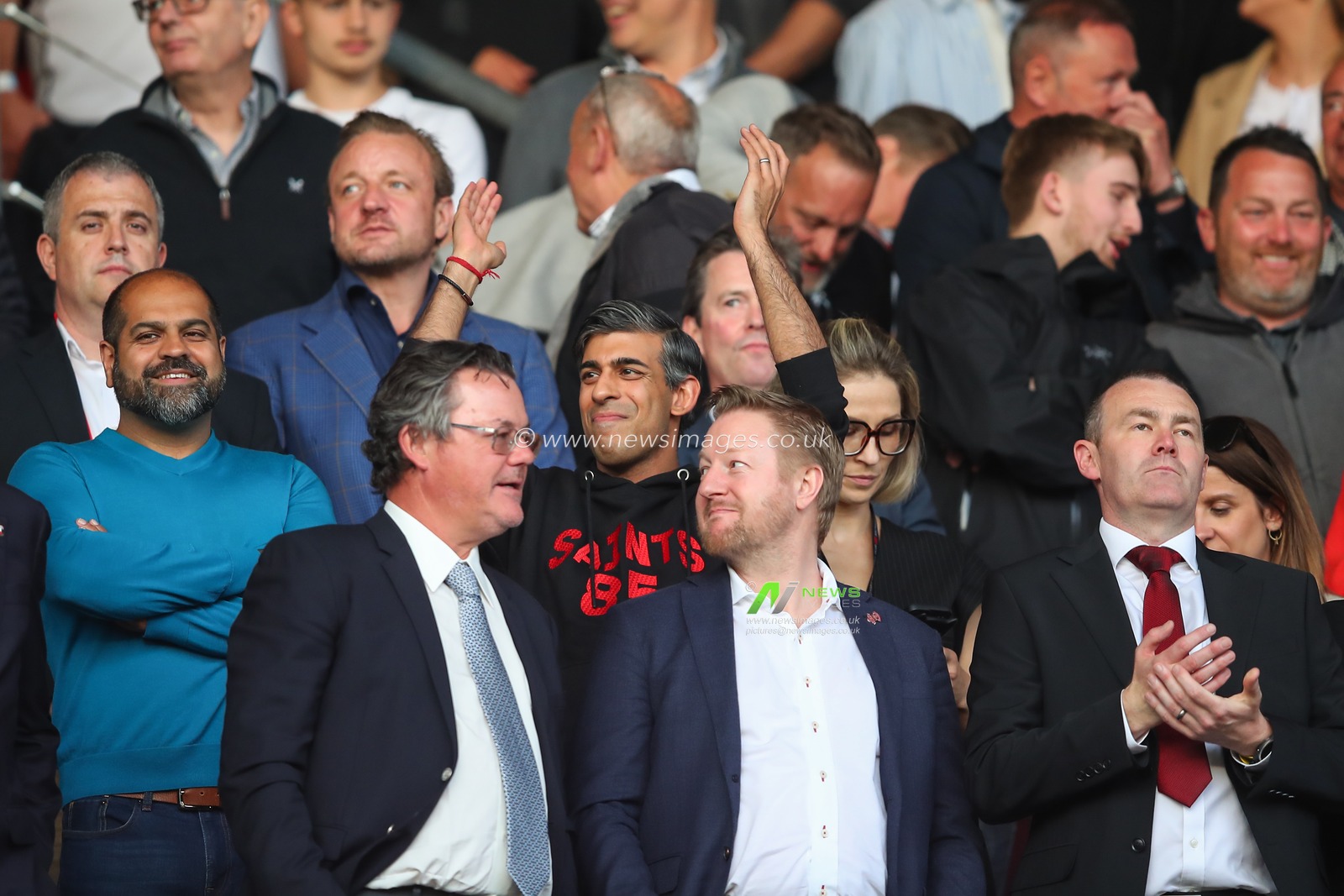 Prime Minister of the United Kingdom Rishi Sunak, during the Sky Bet Championship Play-Off Semi-Final Second Leg match Southampton vs West Bromwich Albion at St Mary's Stadium, Southampton, United Kingdom, 17th May 2024

(Photo by Gareth Evans/News Images)