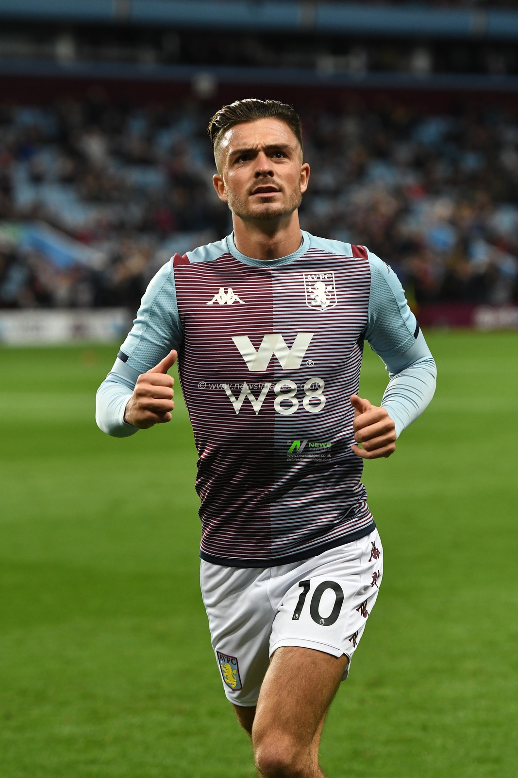 16th September 2019, Villa Park, Birmingham, England ; Premier League Football, Aston Villa vs West Ham ; Jack Grealish (10) of Aston Villa after warmup

Credit: Gareth Dalley/News Images

English Football League images are subject to DataCo Licence