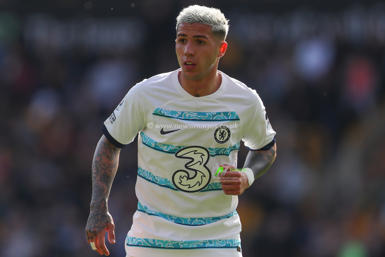 Enzo FernÃ¡ndez #5Â of Chelsea during the Premier League match Wolverhampton Wanderers vs Chelsea at Molineux, Wolverhampton, United Kingdom, 8th April 2023

(Photo by Gareth Evans/News Images)