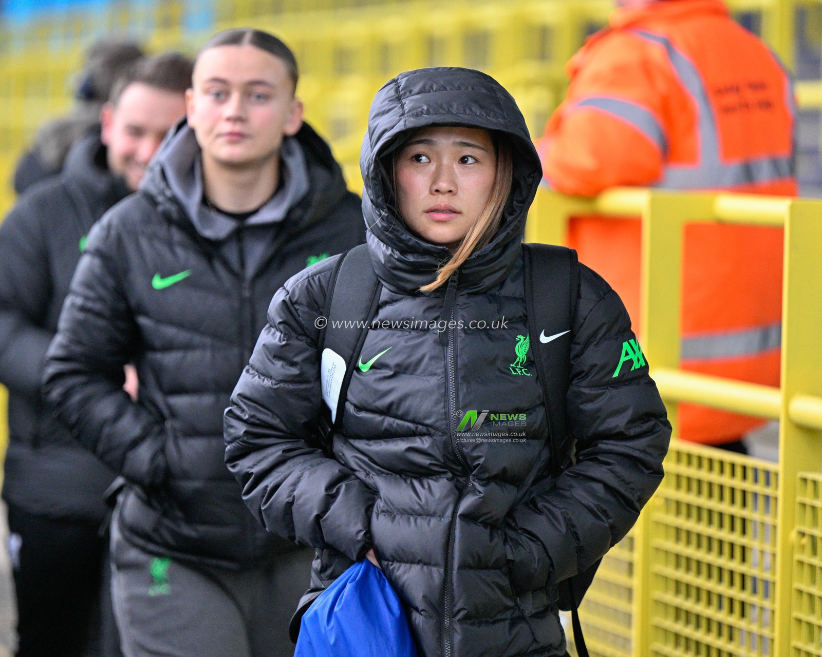 Fuka Nagano of Liverpool Women arrives ahead of the match, during the The FA Women's Super League match Manchester City Women vs Liverpool Women at Joie Stadium, Manchester, United Kingdom, 21st January 2024

(Photo by Cody Froggatt/News Images)