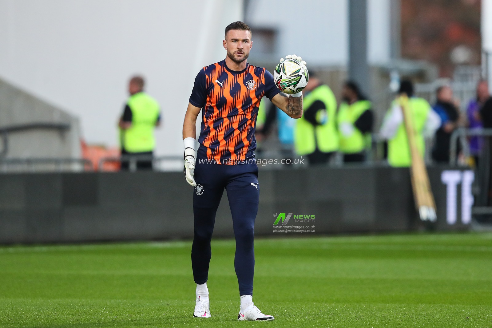 Richard O'Donnell of Blackpool during the pre-game warm up ahead of the Carabao Cup match Blackpool vs Sheffield Wednesday at Bloomfield Road, Blackpool, United Kingdom, 17th September 2024

(Photo by Gareth Evans/News Images)