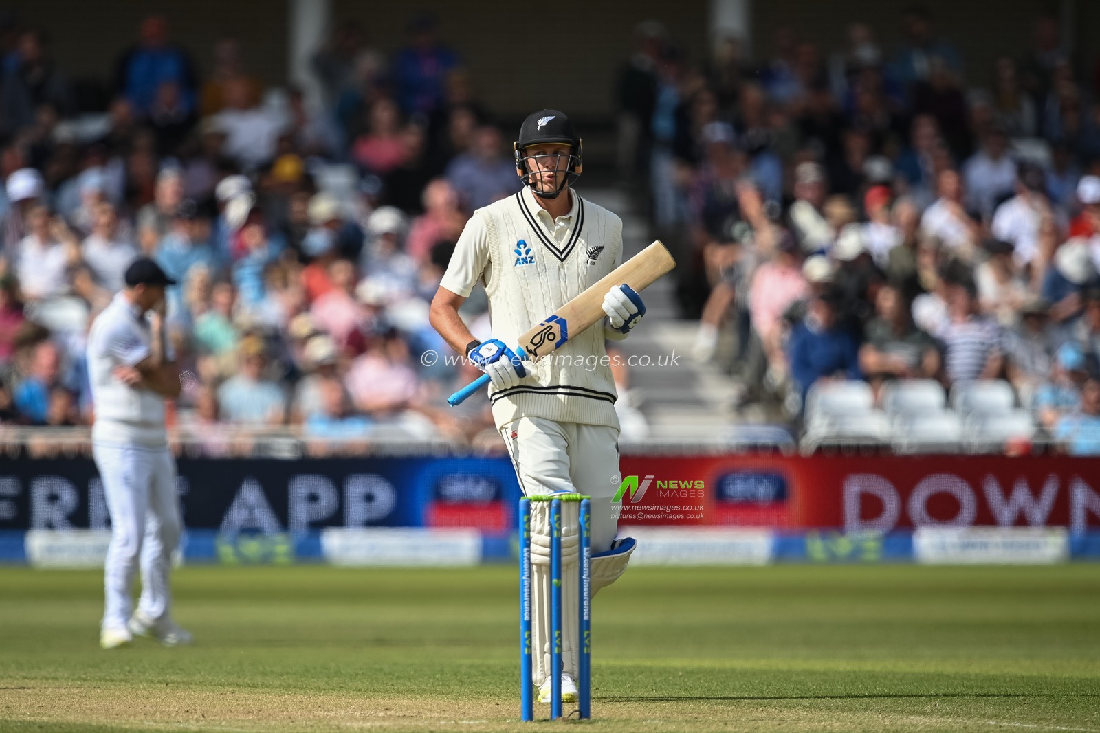 Kyle Jamieson of New Zealand makes a run to get onto the scoreboard during day 2 of the 2nd Test between the New Zealand Blackcaps and England at Trent Bridge Cricket Ground, Nottingham, England on Saturday 11 June 2022.
New Zealand tour of England 2022.
 Â© Craig Thomas / www.photosport.nz