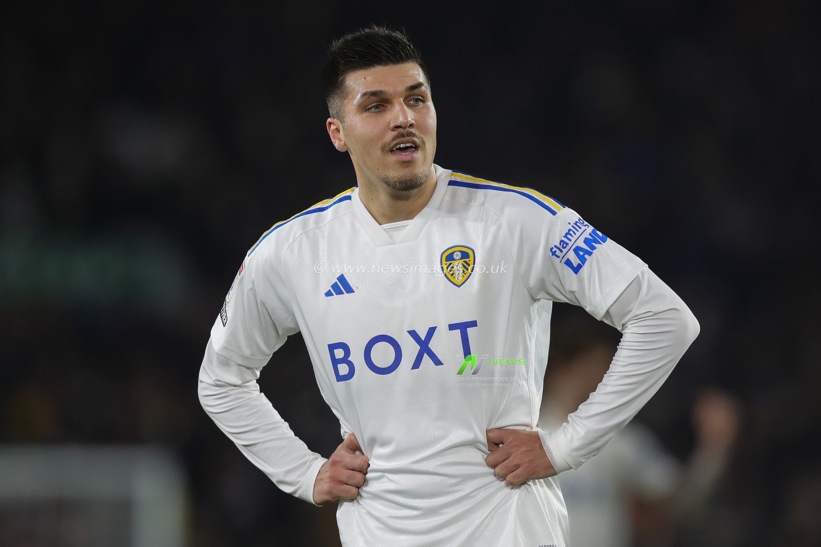 JoÃ«l Piroe of Leeds United stands with his hands on hips during the Sky Bet Championship match Leeds United vs Stoke City at Elland Road, Leeds, United Kingdom, 5th March 2024

(Photo by James Heaton/News Images)