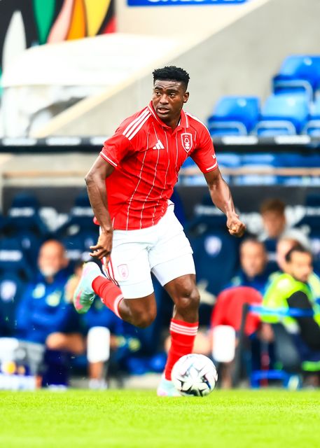 Taiwo Awoniyi of Nottingham Forest in action during the Pre-season friendly match Nottingham Forest vs Monaco at SMH Group Stadiumact Stadium, Chesterfield, United Kingdom, 19th July 2025

(Photo by Richard Bierton/News Images)