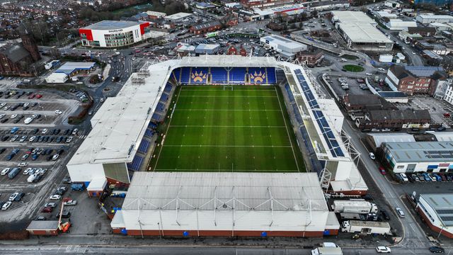A general view of Halliwell Jones Stadium ahead of the Betfred Super League Round 1 match Warrington Wolves vs St Helens at The Halliwell Jones Stadium, Warrington, United Kingdom on 13 February 2026

(Photo by Alfie Cosgrove/News Images)