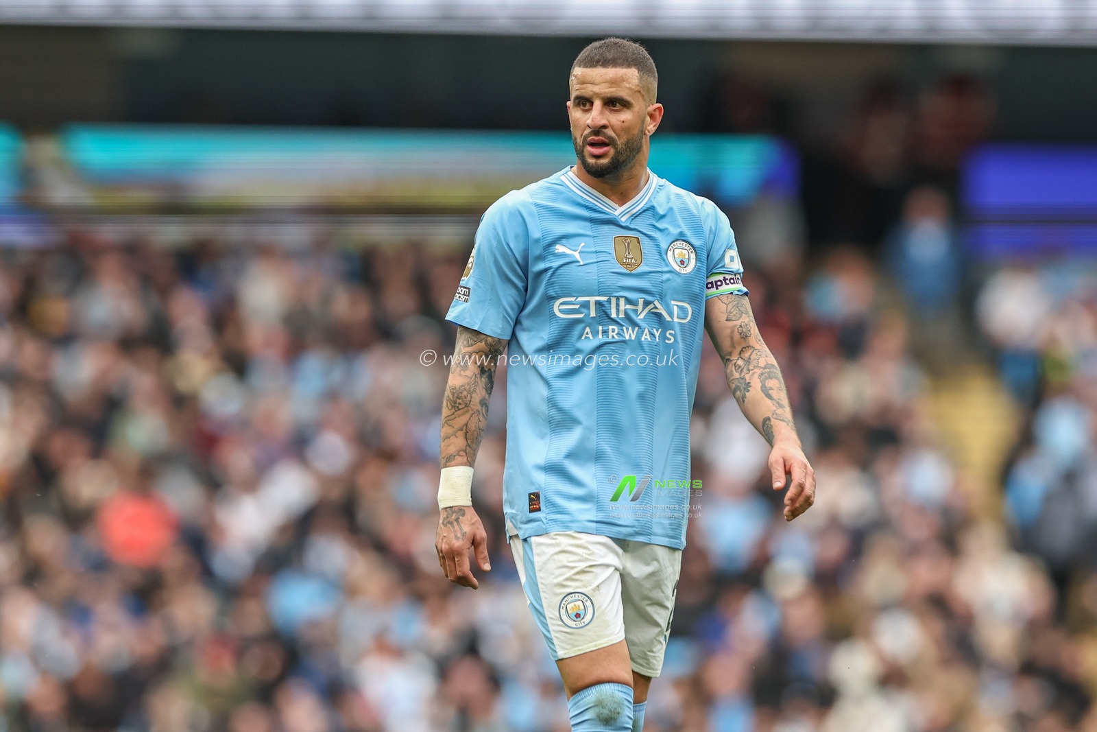 Kyle Walker of Manchester City during the Premier League match Manchester City vs Wolverhampton Wanderers at Etihad Stadium, Manchester, United Kingdom, 4th May 2024

(Photo by Mark Cosgrove/News Images)