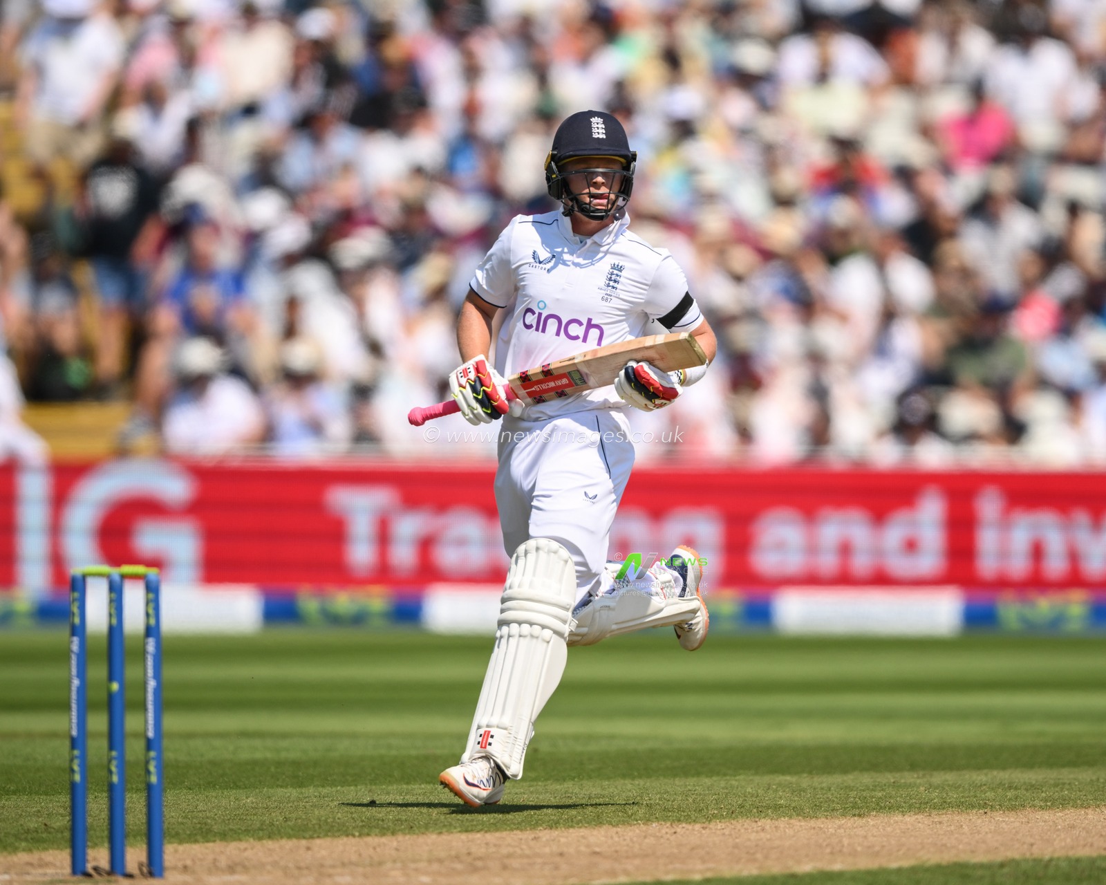 Ollie Pope of England makes one run during the LV= Insurance Ashes First Test Series Day 1 England vs Australia at Edgbaston, Birmingham, United Kingdom, 16th June 2023

(Photo by Craig Thomas/News Images)