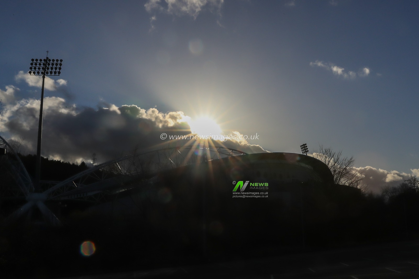 The sun shines above the John Smiths Stadium ahead of this afternoons kick-off