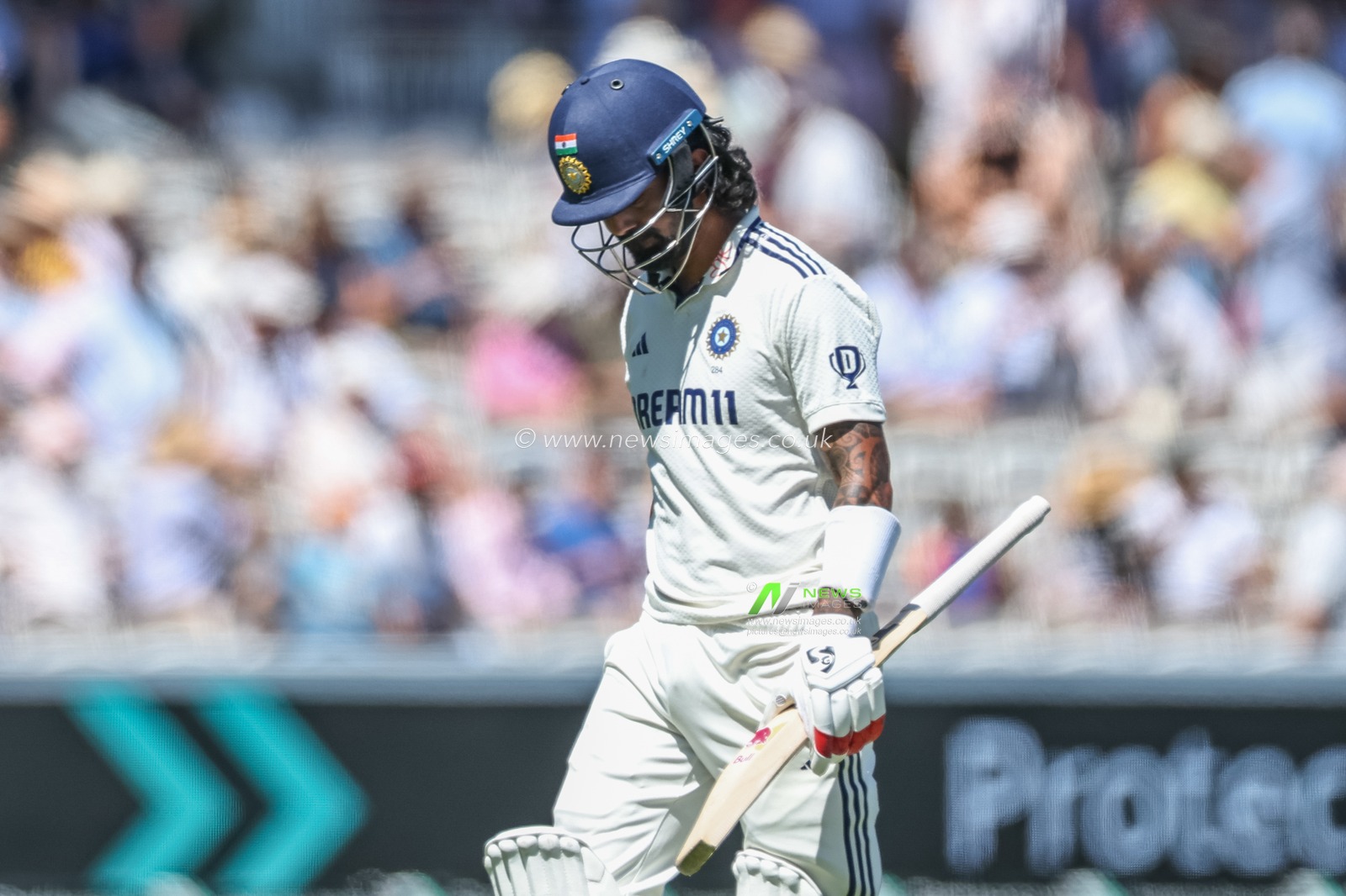 KL Rahul of India leaves the field of play after been dismissed just after making his century during the 3rd Rothesay Test Match Day 3 England v India at Lords, London, United Kingdom, 12th July 2025

(Photo by Mark Cosgrove/News Images)