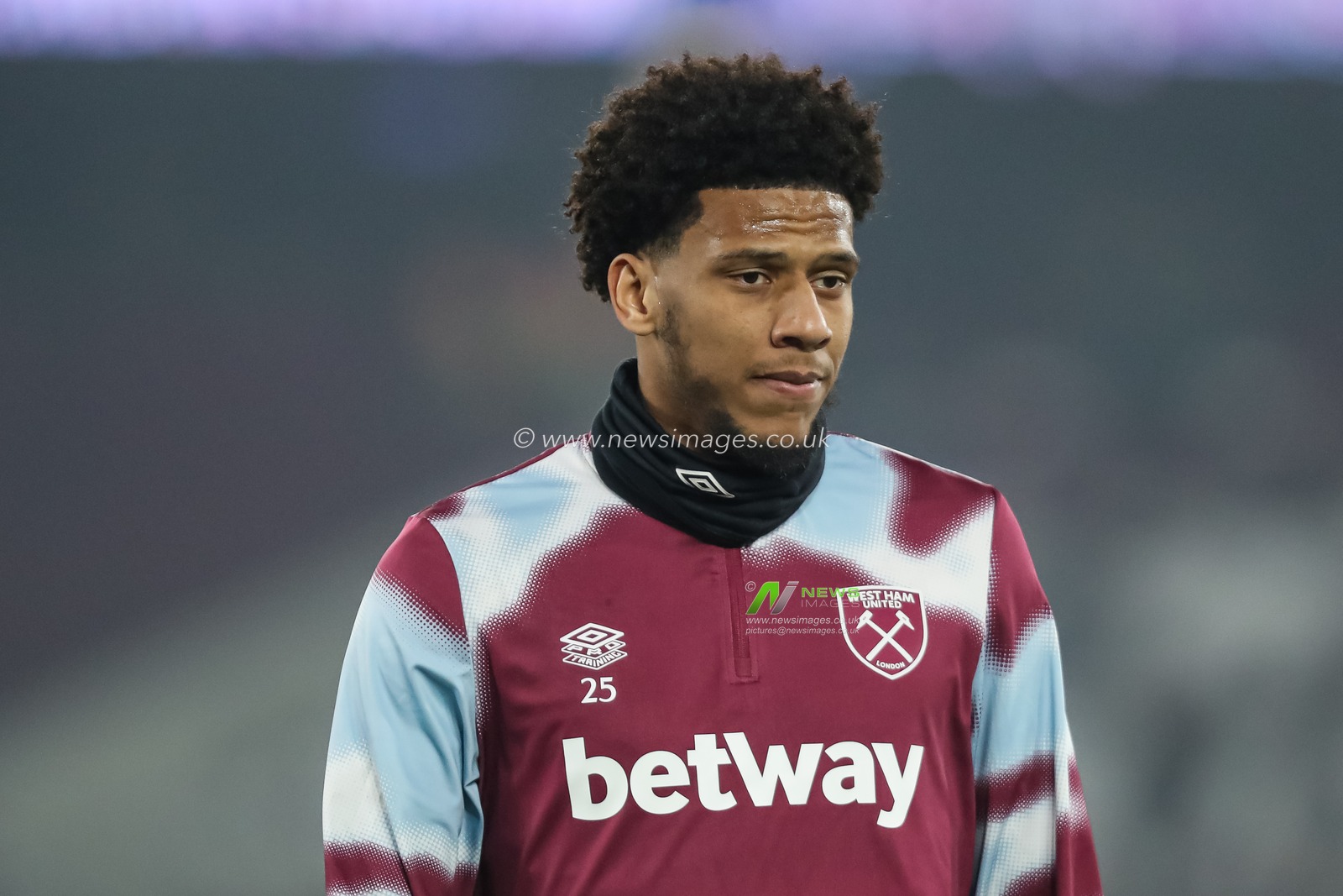 Jean-Clair Todibo of West Ham United during the pre-game warmup ahead of the Premier League match West Ham United vs Newcastle United at London Stadium, London, United Kingdom, 10th March 2025

(Photo by Izzy Poles/News Images)