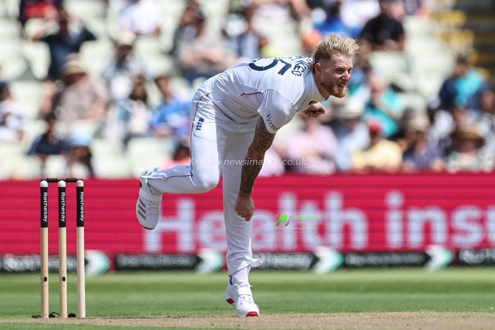 England captain Ben Stokes delivers the ball during the 2nd Rothesay Test Match Day 1 England vs India at Edgbaston, Birmingham, United Kingdom, 2nd July 2025

(Photo by Mark Cosgrove/News Images)