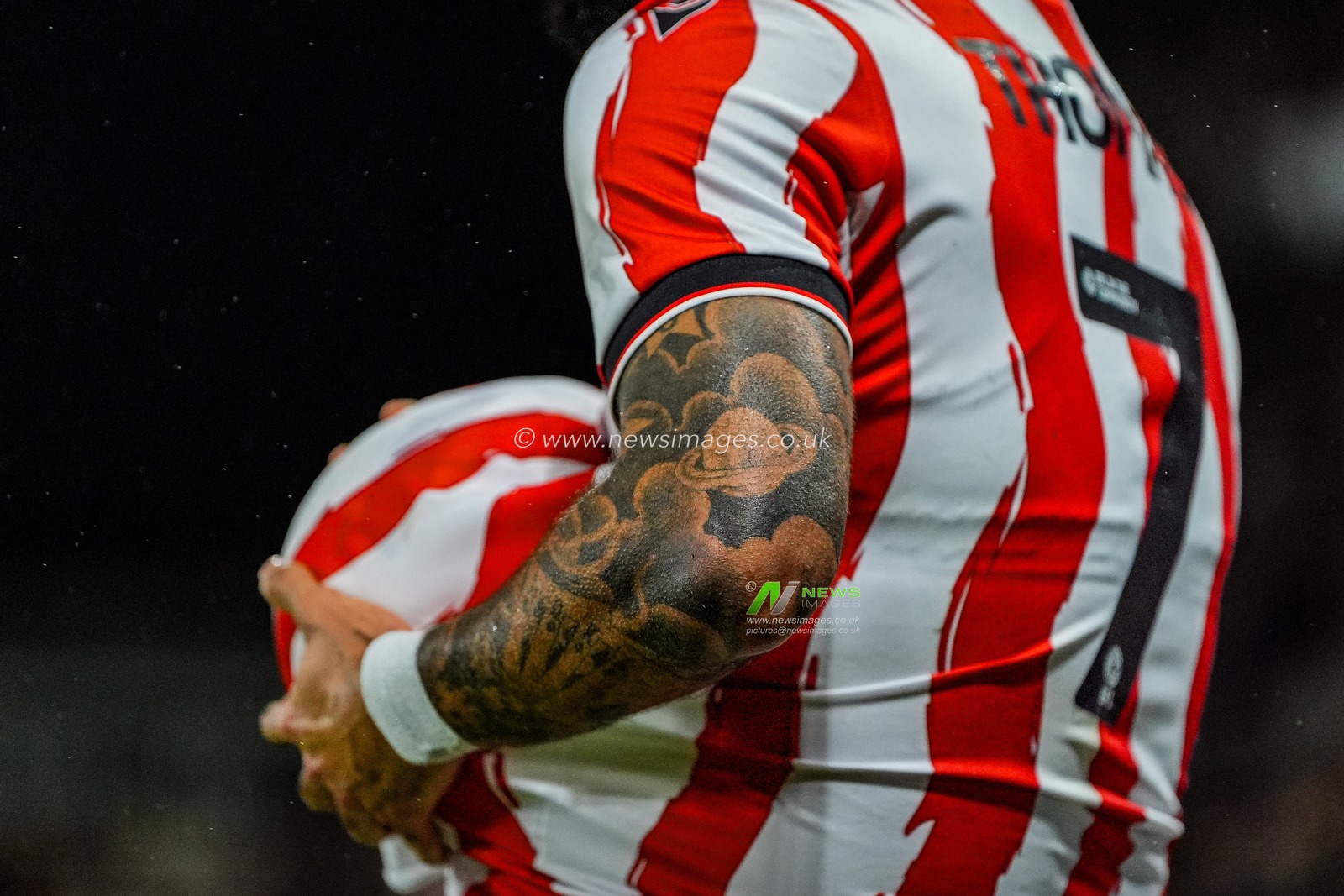 Arm tattoos of Sorba Thomas of Stoke City during the Sky Bet Championship match Stoke City vs Oxford United at Bet365 Stadium, Stoke On Trent, United Kingdom on 25 February 2026

(Photo by Maynard Manyowa/News Images)