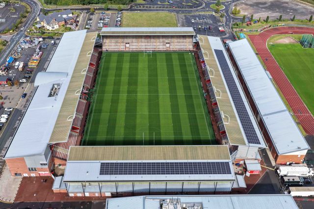 An aerial view of Leigh Sports Village during the Betfred Super League Round 26 match Leigh Leopards vs St Helens at Leigh Sports Village, Leigh, United Kingdom, 12th September 2025

(Photo by Mark Cosgrove/News Images)