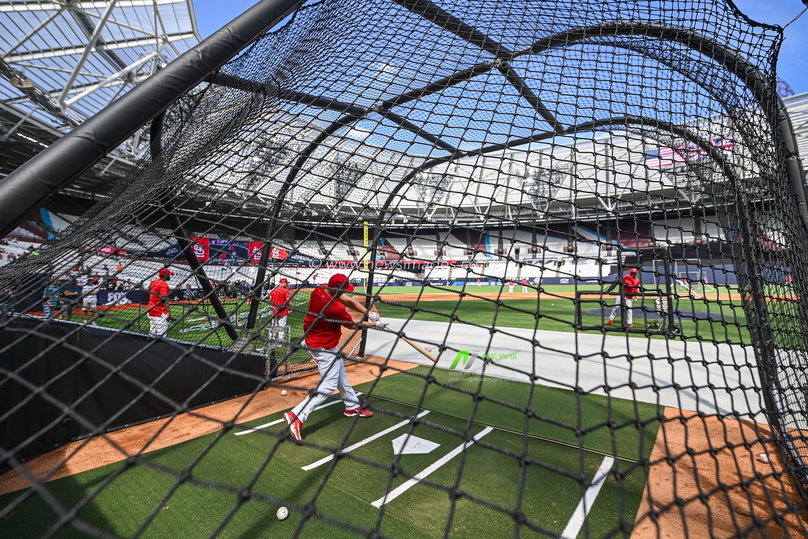 Nolan Arenado #28 of the St. Louis Cardinals in the batting cage during the 2023 MLB London Series Workout Day for St. Louis Cardinals and Chicago Cubs at London Stadium, London, United Kingdom, 23rd June 2023

(Photo by Craig Thomas/News Images)