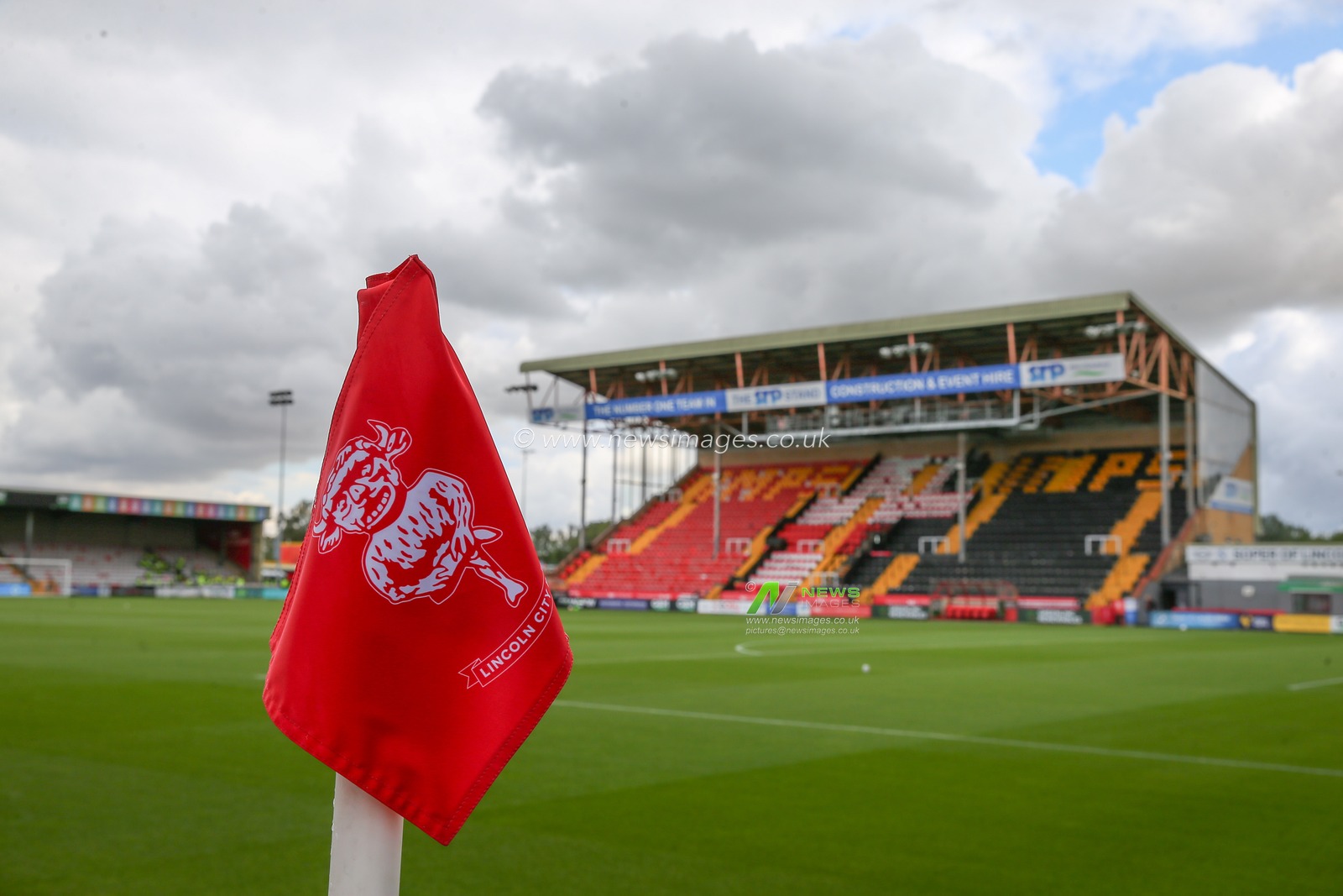 A general view inside of Gelder Group Sincil Bank Stadium, home of Lincoln City ahead of the Sky Bet League 1 match Lincoln City vs Blackpool at Gelder Group Sincil Bank Stadium, Lincoln, United Kingdom, 26th August 2023

(Photo by Gareth Evans/News Images)