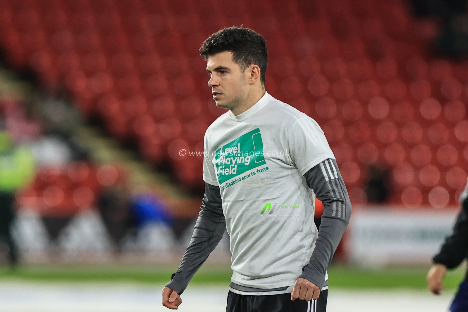 John Egan #12 of Sheffield United during the pre-game warmup