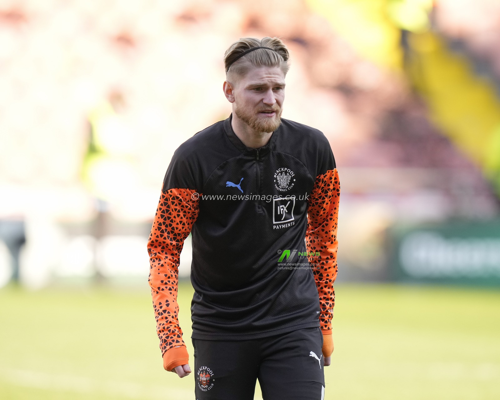 Hayden Coulson of Blackpool warms up before the Sky Bet League 1 match Blackpool vs Oxford United at Bloomfield Road, Blackpool, United Kingdom, 10th February 2024

(Photo by Steve Flynn/News Images)
