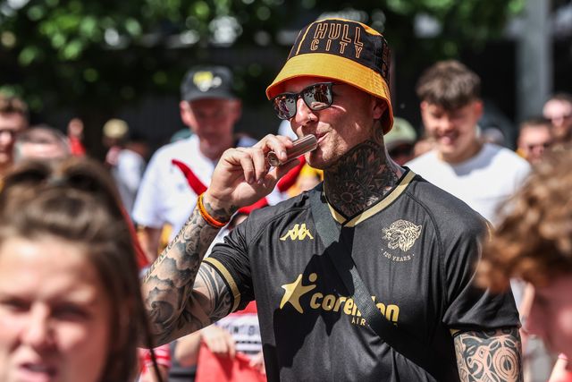 Hull City fans make their way up Wembley Way ahead of the Sky Bet Championship Playoffs Final match Hull City vs Middlesbrough at Wembley Stadium, London, United Kingdom on 23 May 2026

(Photo by Alfie Cosgrove/News Images)