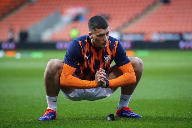 Oliver Casey of Blackpool during the pre-game warm up ahead of the Carabao Cup match Blackpool vs Sheffield Wednesday at Bloomfield Road, Blackpool, United Kingdom, 17th September 2024

(Photo by Gareth Evans/News Images)