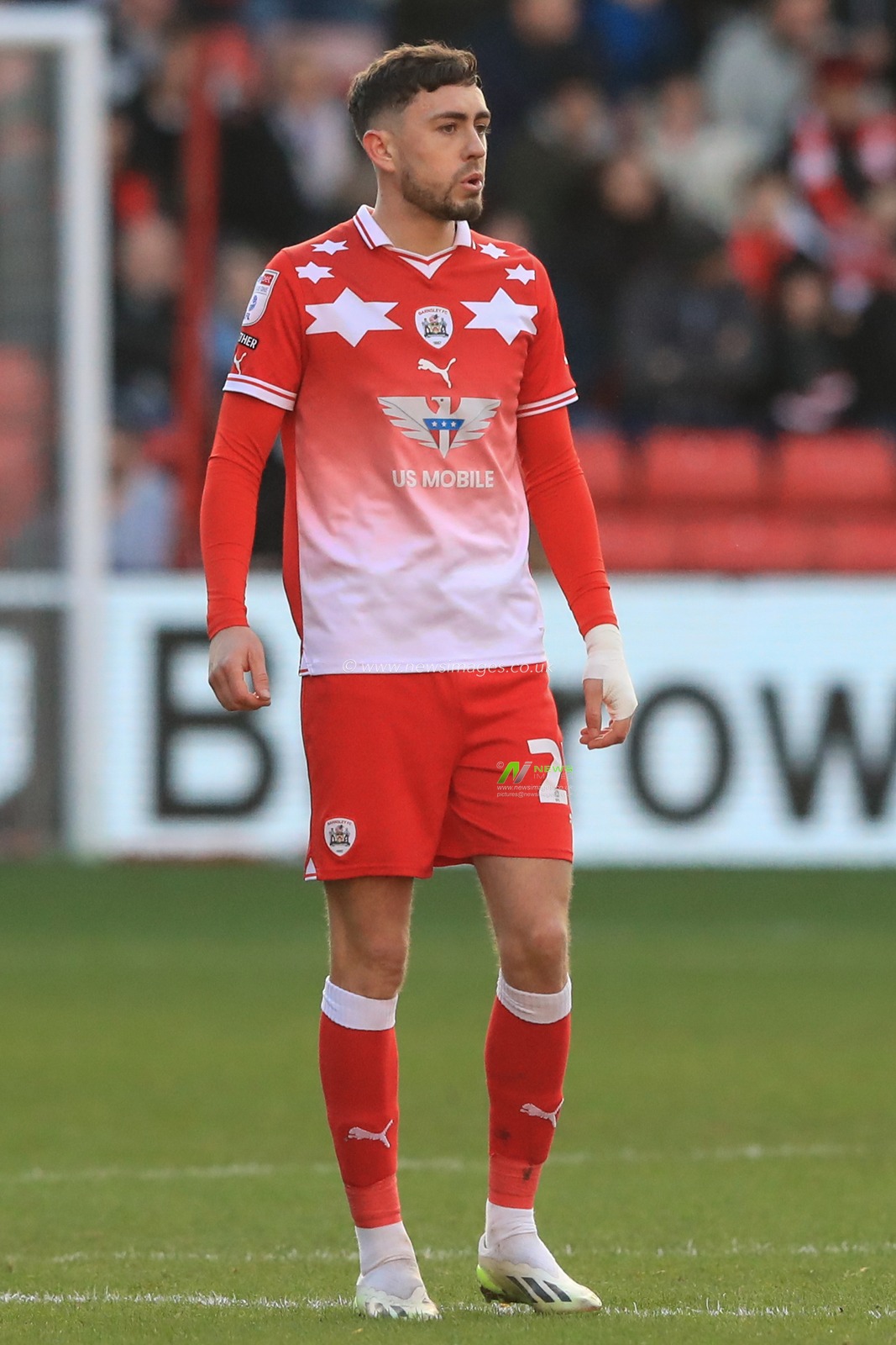 Corey O'Keeffe of Barnsley during the Sky Bet League 1 match Barnsley vs Bristol Rovers at Oakwell, Barnsley, United Kingdom, 13th January 2024

(Photo by Alfie Cosgrove/News Images)