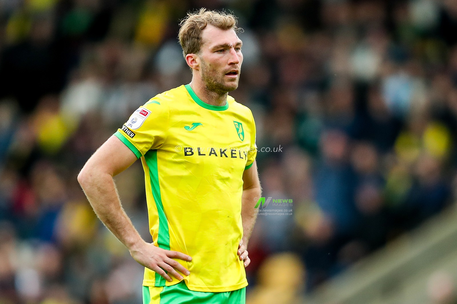 Jack Stacey of Norwich City looks on during the Sky Bet Championship match Norwich City vs West Bromwich Albion at Carrow Road, Norwich, United Kingdom, 29th March 2025

(Photo by Izzy Poles/News Images)