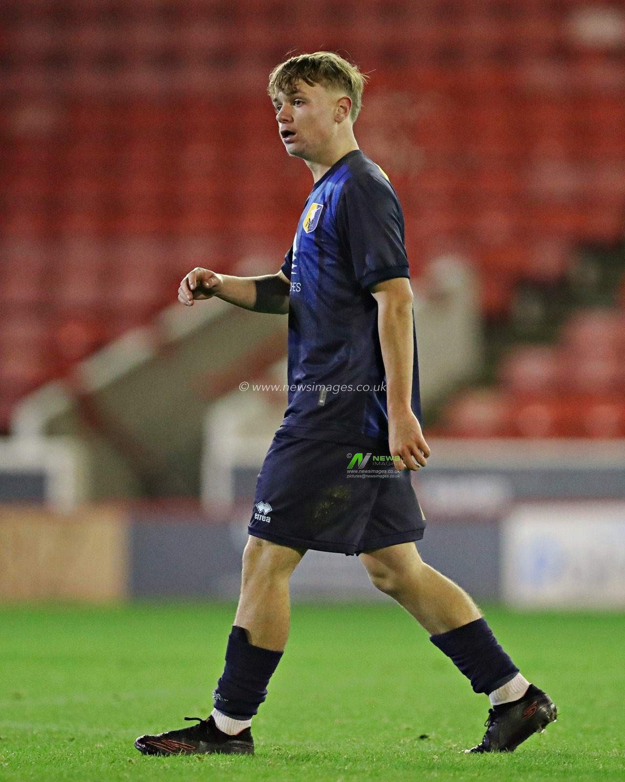 TJ Grimes of Mansfield Town U18's during the FA Youth Cup U18’s round 2 match Barnsley vs Mansfield Town at Oakwell, Barnsley, United Kingdom, 17th November 2025(Photo by Sam Eaden/News Images)