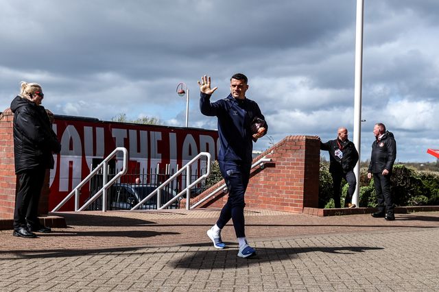 Granit Xhaka of Sunderland arrives during the Premier League match Sunderland vs Tottenham Hotspur at Stadium Of Light, Sunderland, United Kingdom on 12 April 2026

(Photo by Alfie Cosgrove/News Images)