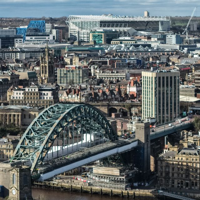 Views of St James Park from the Tyne Bridge in the City of Newcastle during the UEFA Champions League Last 16 match Newcastle Untied vs Barcelona at St. James's Park, Newcastle, United Kingdom on 10 March 2026

(Photo by Mark Cosgrove/News Images)