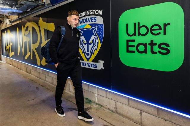 George Williams of Warrington Wolves arrives during the Betfred Challenge Cup Quarter Final match Warrington Wolves vs Leigh Leopards at The Halliwell Jones Stadium, Warrington, United Kingdom on 11 April 2026

(Photo by Alfie Cosgrove/News Images)