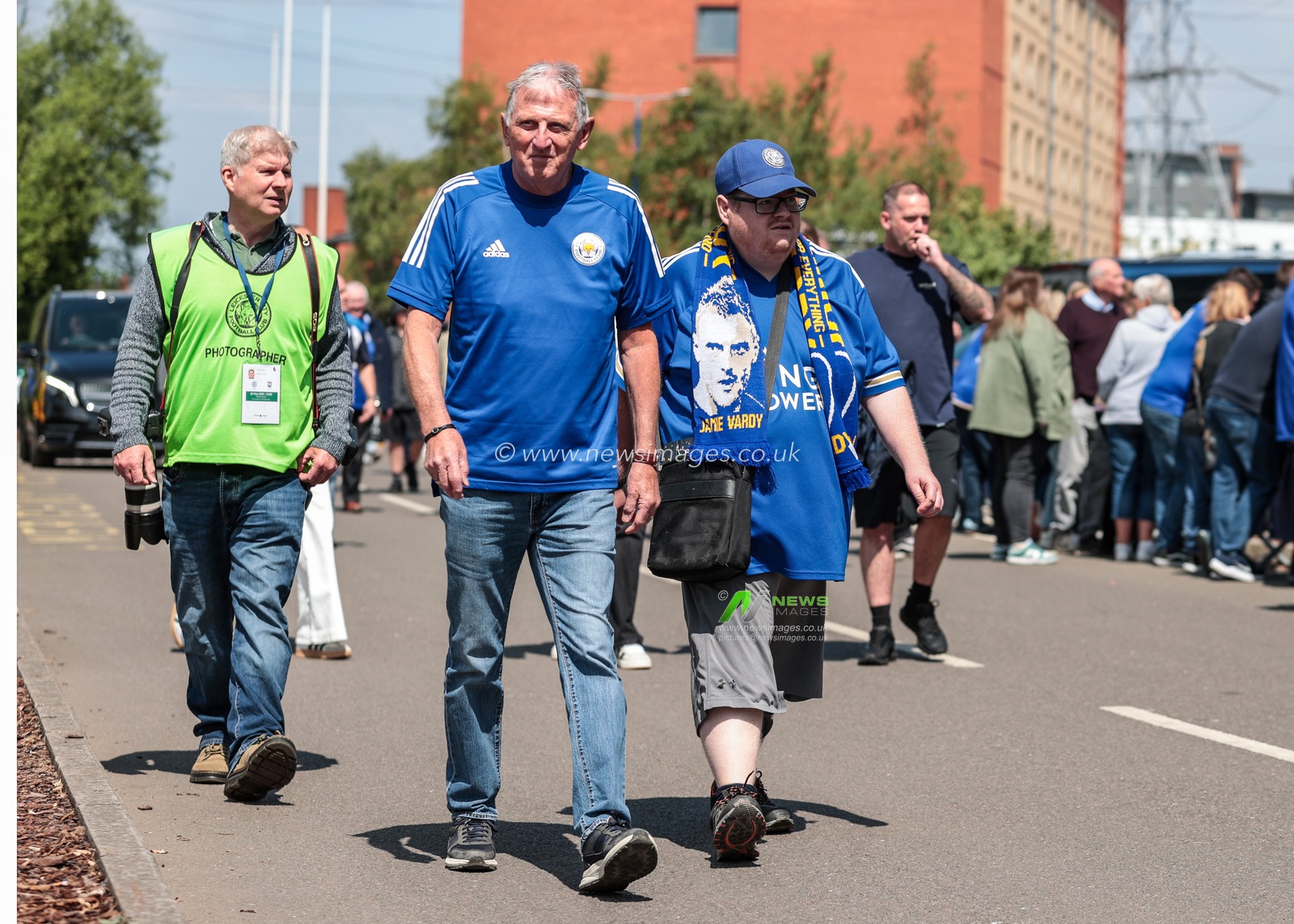 Leicester City fans arrive at King Power Stadium ahead of  Premier League match Leicester City vs Ipswich Town at King Power Stadium, Leicester, United Kingdom, 18th May 2025

(Photo by Richard Bierton/News Images)