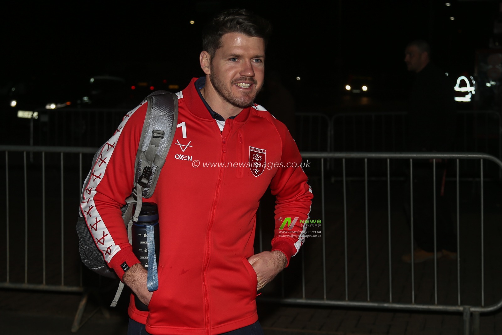 Lachlan Coote #1 of Hull KR arrives at the Sewell Group Craven Park for his debut match