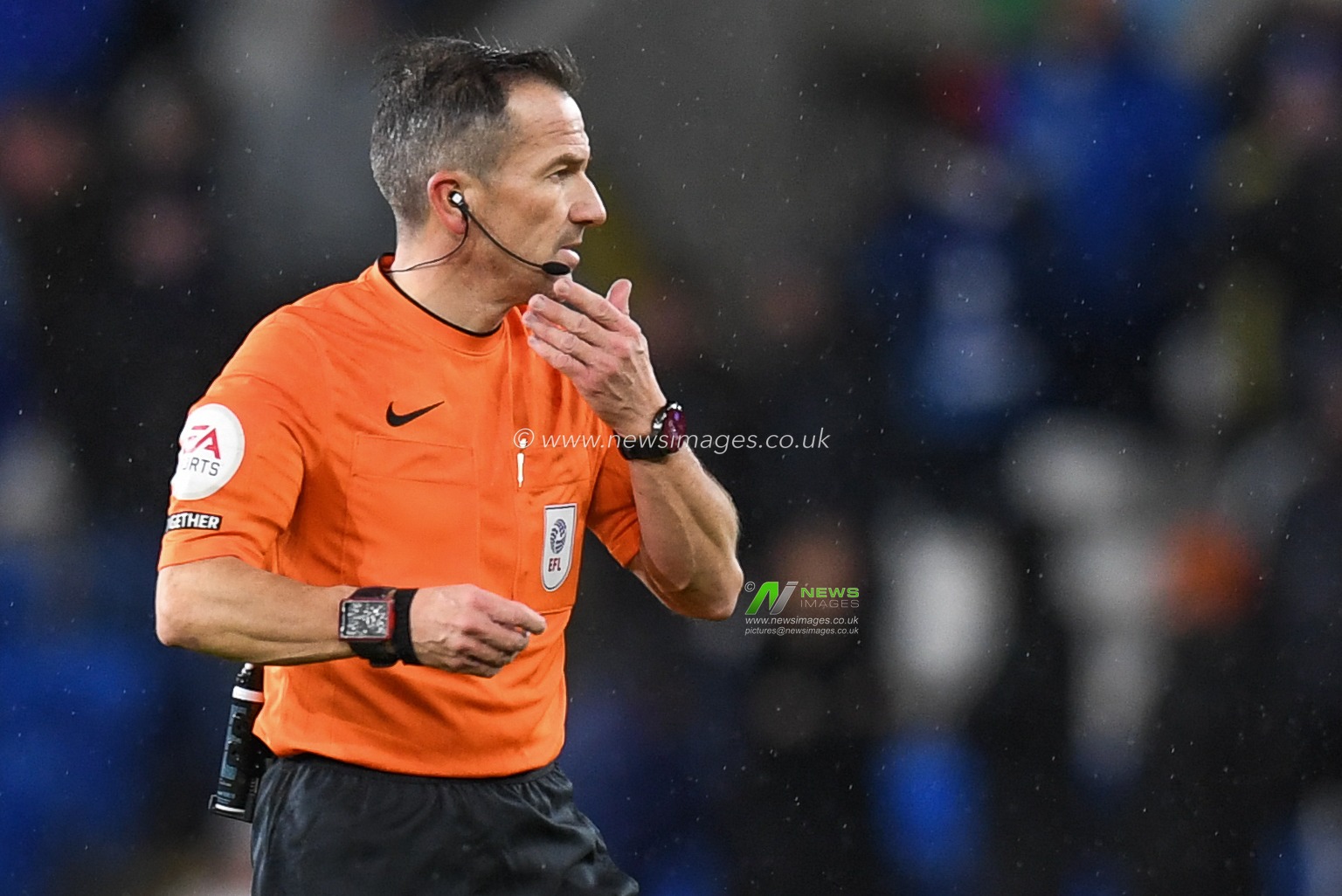 referee , Keith Stroud, during the Sky Bet Championship match Cardiff City vs Queens Park Rangers at Cardiff City Stadium, Cardiff, United Kingdom, 26th December 2022

(Photo by Mike Jones/News Images)