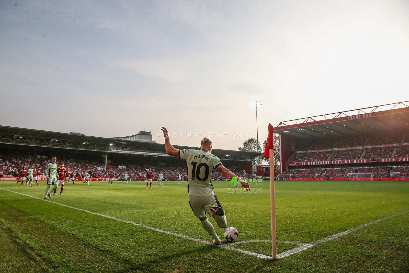 Mykhaylo Mudryk of Chelsea takes a corner during the Premier League match Nottingham Forest vs Chelsea at City Ground, Nottingham, United Kingdom, 11th May 2024

(Photo by Gareth Evans/News Images)