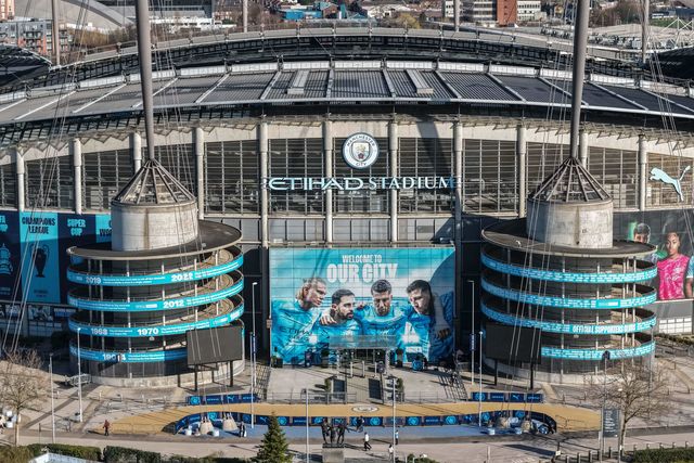 An aerial view of The Etihad Stadium during the Premier League match Manchester City vs Nottingham Forest at Etihad Stadium, Manchester, United Kingdom on 04 March 2026

(Photo by Mark Cosgrove/News Images)