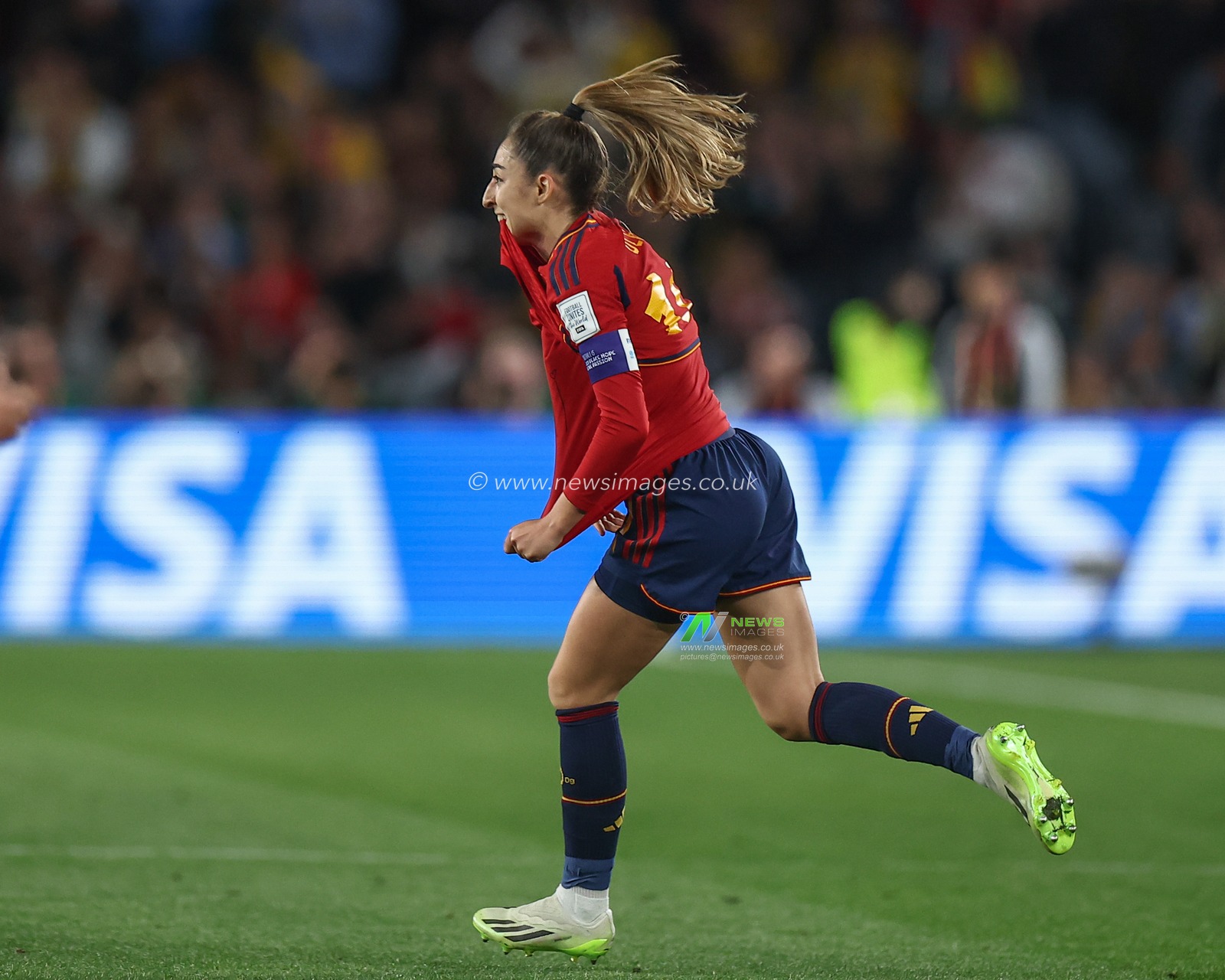 Olga Carmona #19 of Spain celebrates her goal to make it 1-0 during the FIFA Women's World Cup 2023 Final match Spain Women vs England Women at Stadium Australia, Sydney, Australia, 20th August 2023

(Photo by Patrick Hoelscher/News Images)