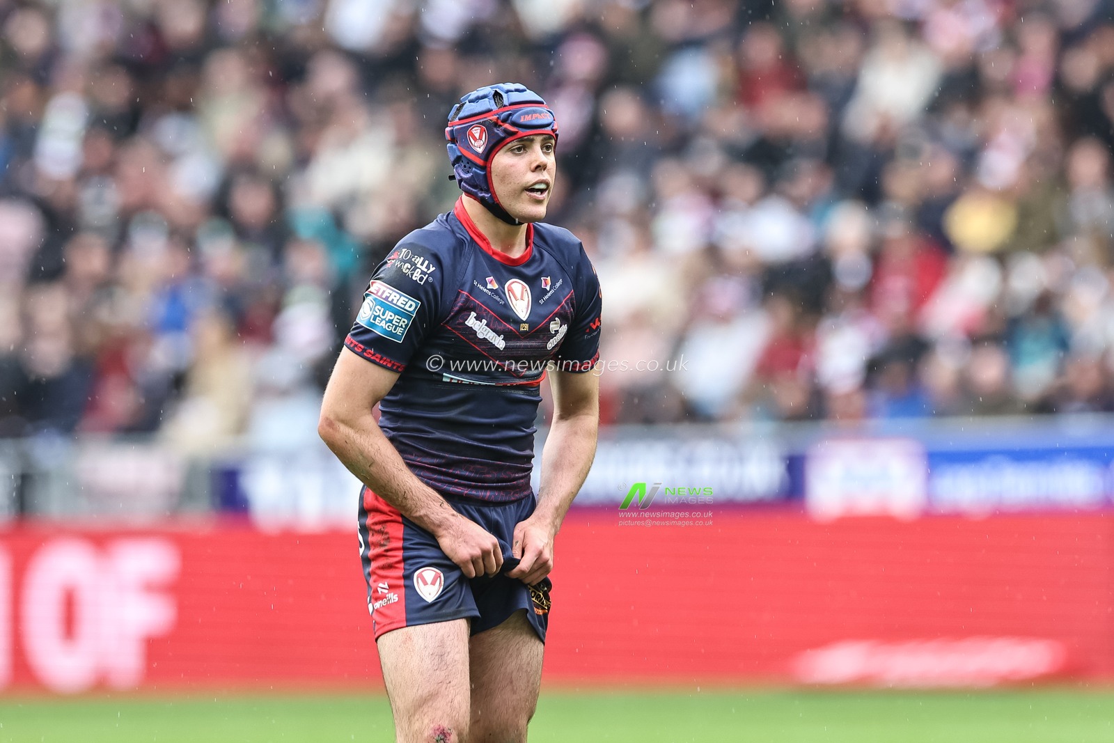 George Whitby of St. Helens during the Betfred Super League Round 8 match Wigan Warriors vs St Helens at The Brick Community Stadium, Wigan, United Kingdom, 18th April 2025

(Photo by Mark Cosgrove/News Images)