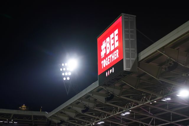 View of the Brentford scoreboard during the Premier League match Brentford vs Arsenal at GTECH Community Stadium, London, United Kingdom on 12 February 2026

(Photo by Harvey Murphy/News Images)