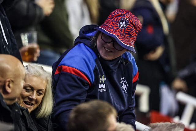 Wakefield Trinity fans during the Betfred Super League play-off Eliminator 1 match Leigh Leopards vs Wakefield Trinity at Progress With Unity Stadium, Leigh, United Kingdom, 26th September 2025

(Photo by Alfie Cosgrove/News Images)