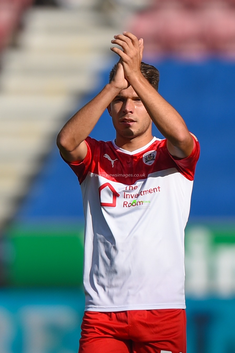 31st August  2019, DW Stadium, Wigan, England; Sky Bet Championship Football, Wigan Athletic vs Barnsley ; Patrick Schmidt (19) of Barnsley applauds fans after the game


Credit:Richard Long/News Images

English Football League images are subject to DataCo Licence