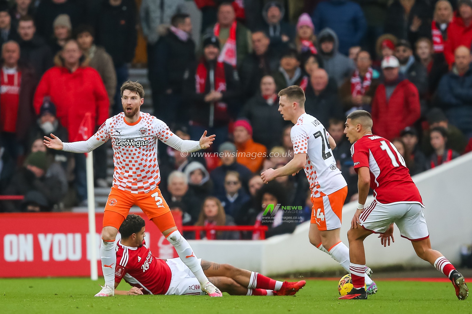 James Husband of Blackpool reacts during the Emirates FA Cup Third Round match Nottingham Forest vs Blackpool at City Ground, Nottingham, United Kingdom, 7th January 2024

(Photo by Gareth Evans/News Images)