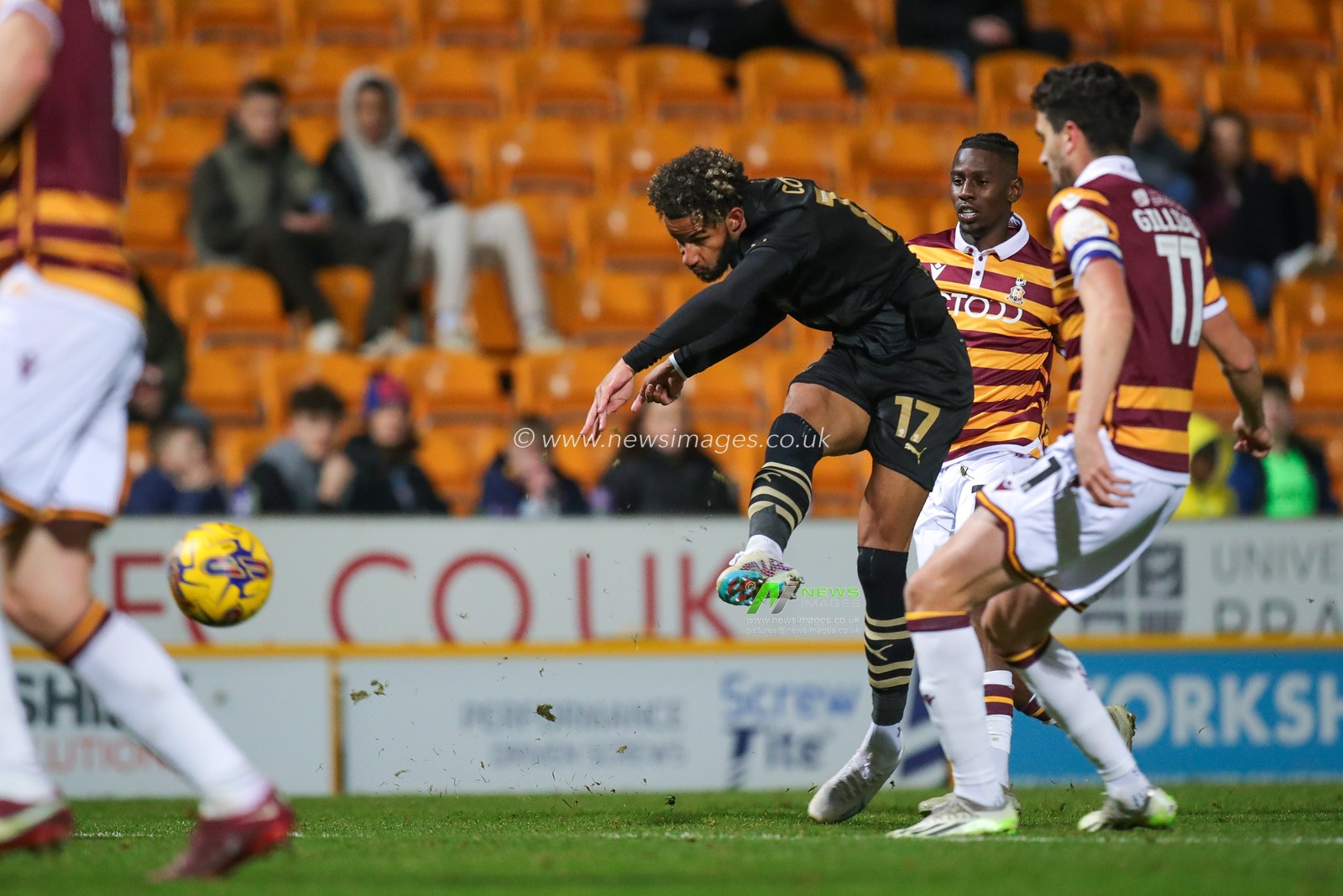 Barry Cotter #17 of Barnsley scores a goal and makes it 5-1 during the Bristol Street Motors Trophy match Bradford City vs Barnsley at University of Bradford Stadium, Bradford, United Kingdom, 21st November 2023

(Photo by James Heaton/News Images)