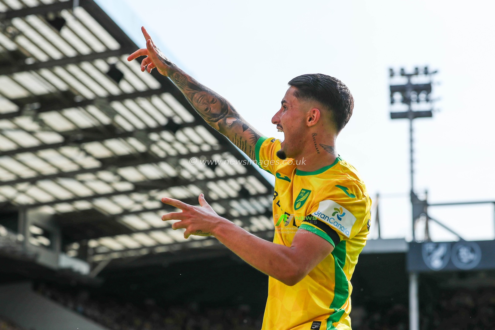 Borja Sainz of Norwich City celebrates after scoring the team's second goal during the Sky Bet Championship match Norwich City vs Blackburn Rovers at Carrow Road, Norwich, United Kingdom, 17th August 2024

(Photo by Izzy Poles/News Images)
