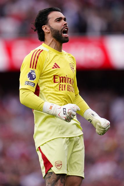 Arsenal goalkeeper David Raya celebrates goal during the Premier League match Arsenal vs Fulham at Emirates, London, United Kingdom on 02 May 2026

(Photo by Harvey Murphy/News Images)