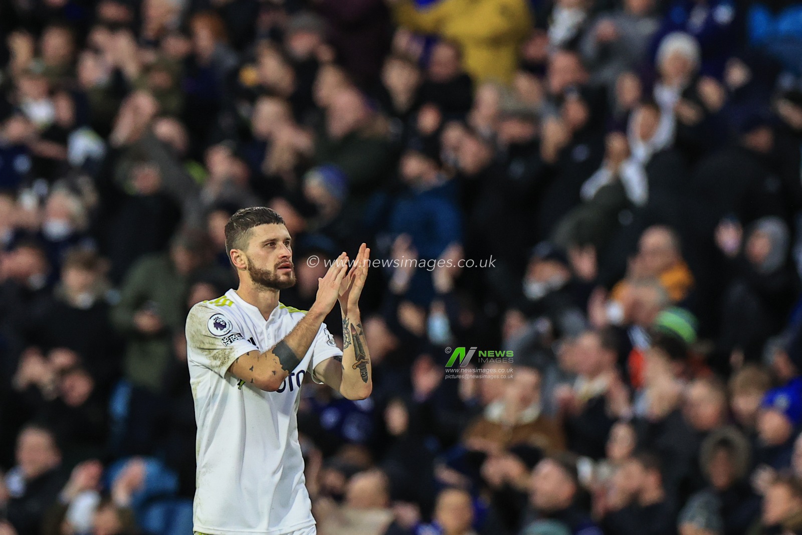 Mateusz Klich #43 of Leeds United applauds the fans as Leeds win 3-1