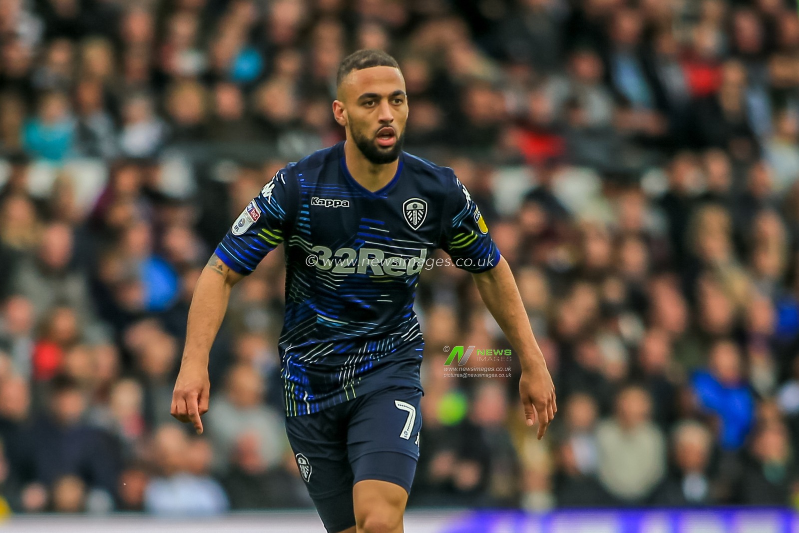 11th May 2019, Pride Park, Derby, England; Sky Bet Championship Play-offs Semi-Final 1st leg, Derby County vs Leeds United ; 

Kemar Roofe (07) of Leeds Utd during the game

Credit: Craig Milner/News Images 

English Football League images are subject to DataCo Licence