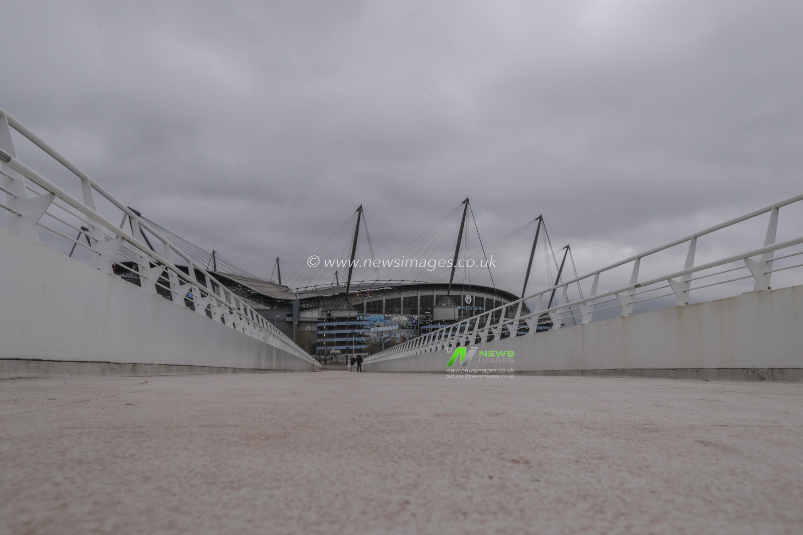 23rd November 2019, Etihad Stadium, Manchester, England; Premier League, Manchester City v Chelsea : A view of the Etihad Stadium from Sports City bridge 

Credit: Mark Cosgrove/News Images