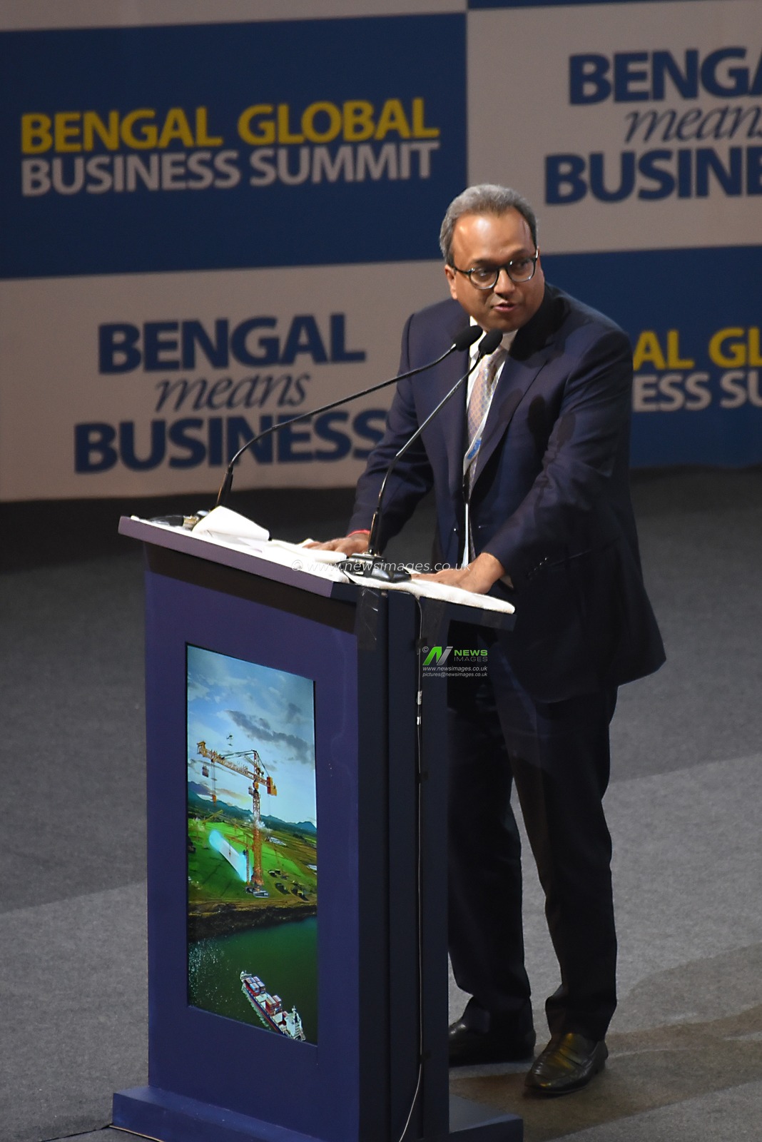 Aditya V Agarwal ,Director of Emami Group addresses during the Bengal Global Business Summit, in Kolkata, Wednesday, Feb. 5, 2025.Pictures by Debajyoti Chakraborty.(Photo: Debajyoti Chakraborty/News Images)