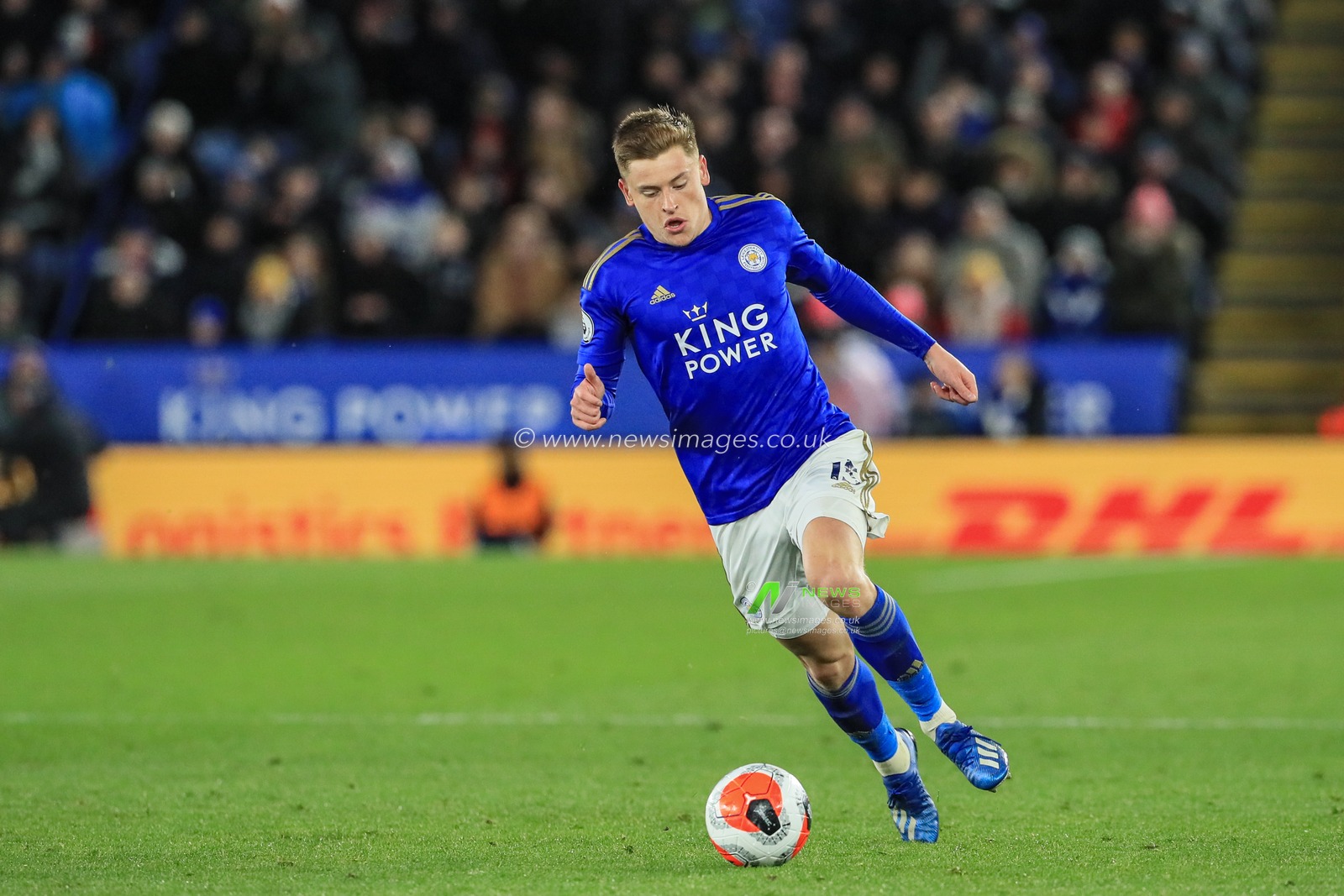9th March 2020, King Power Stadium, Leicester, England; Premier League, Leicester City v Aston Villa : Harvey Barnes (15) of Leicester City makes a break with the ball